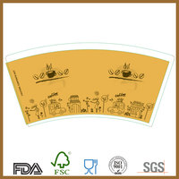 Vente en gros de gobelets en papier jetables en forme d'éventail avec logo personnalisé, gobelets en papier biodégradables et compostables