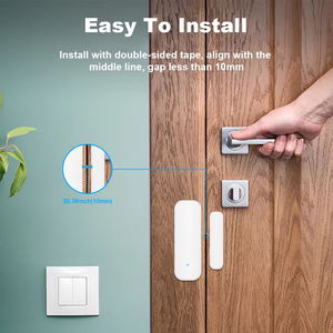 ใช้แบตเตอรี่อัลคาไลน์ WIFI Smart Tuya เซ็นเซอร์แม่เหล็กประตู/หน้าต่างรองรับการควบคุม2ทางทำงานร่วมกับ Alexa และ <span class=keywords><strong>Google</strong></span> Home DC1.5V - Product Image 3