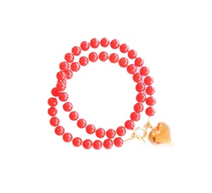Elegante <span class=keywords><strong>Collana</strong></span> con Perline Rosse <span class=keywords><strong>e</strong></span> Ciondolo a Cuore Dorato, Trendy <span class=keywords><strong>e</strong></span> Chic, con Imitazione <span class=keywords><strong>di</strong></span> <span class=keywords><strong>Diamanti</strong></span> <span class=keywords><strong>e</strong></span> <span class=keywords><strong>Perle</strong></span>, Choker - Product Image 6