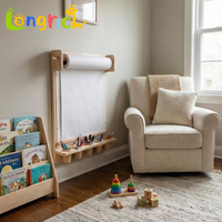 Tableau de dessin inspiré de Montessori pour enfants avec étagère de rangement et distributeur de rouleaux de papier pour salon et chambre