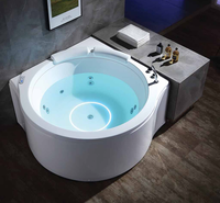 Bañera de Hidromasaje Acrílica Moderna de Lujo, Independiente, con Bluetooth y Luces LED, para Adultos