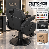 Chaise de Barbier Hydraulique Haut de Gamme Personnalisable en Cuir, Mobilier de Salon Inclinable, Rotatif et Réglable en Hauteur pour Hommes - Vente Chaude