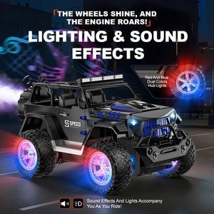 Auto RC con Controllo Gestuale, Monster Truck Fuoristrada con Effetto Fumo, Luci Colorate Regolabili, Musica, Telecomando, <span class=keywords><strong>Jeep</strong></span> per Bambini e Adulti - Product Image 4