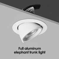 Projecteur mural LED encastré 15W 30W CRI90 80lm/W, lampe de plafond rotative anti-éblouissement profond 15 ° /24 ° /36 Sable blanc + Sable noir