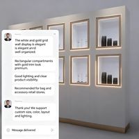 Mur d'exposition de bijoux haut de gamme avec éclairage LED, construction durable, design étanche, étagères transparentes pour les magasins de détail