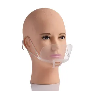 Wejump热透明安全卫生塑料透明宠物防雾鼻护口罩轻质卫生笑脸面罩