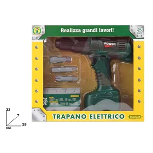Taladro eléctrico de juguete con brocas y regla para niños mayores de 3 años, funciona con pilas de 1.2V AA incluidas - Product Image 2