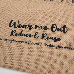 Wholesale Jute Drawstring Backpacks With Cotton Rope <b>Burlap</b> Sack Bags for Traveling Shopping Sports Custom Printed logo - Product Image 4