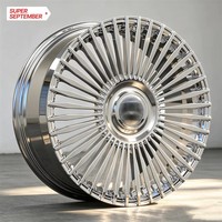 Nouvelle jante en alliage d'aluminium forgée monobloc polie sur mesure pour course, multi-rayons, 17-22 pouces, 5x120