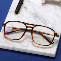 MS 82166 2024 Nouvelles Lunettes Homme TR90+Métal Monture à Double Pont Optique Anti-Lumière Bleue Motif Géométrique Lecture