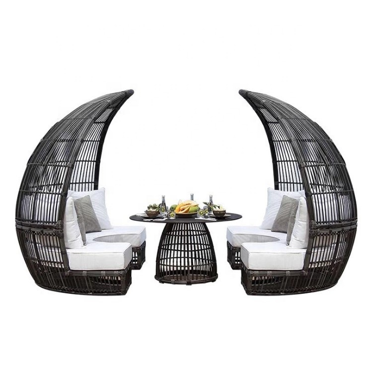 Fancy design modern outdoor garden wicker sun lounger chaise lounge furniture