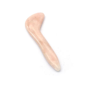 Bolígrafo masajeador de energía de meridiano de cristal de cuarzo rosa pulido Natural para cuerpo Guasha Stick producto de alta calidad - Product Image 3