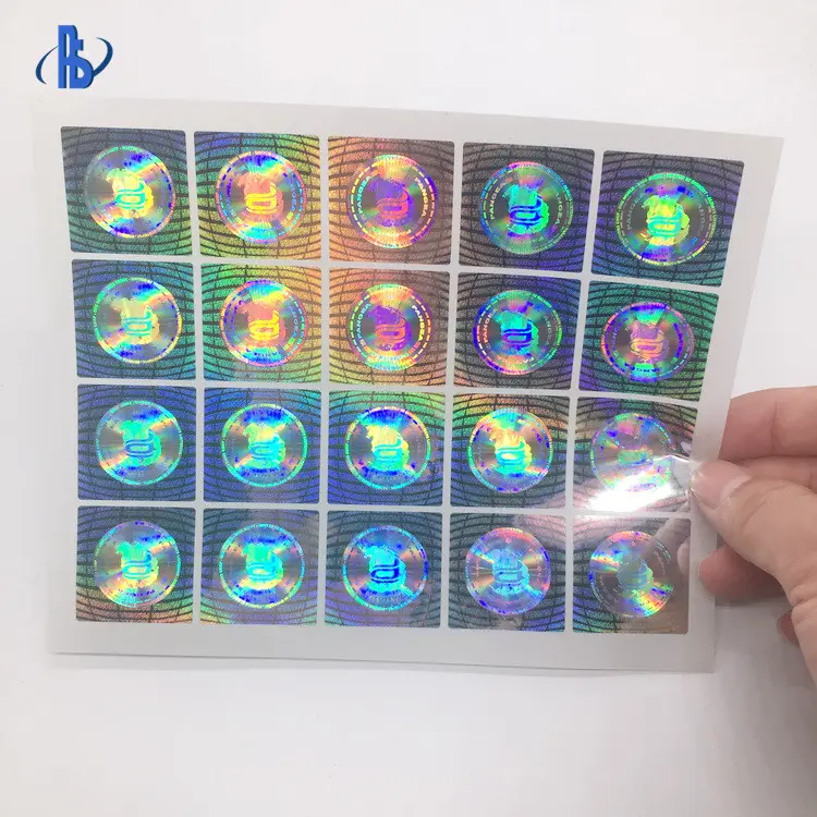 Özel yapmak Anti sahtecilik şeffaf holografik yapışkan etiket Hologram çıkartmalar 3d Hologram etiket