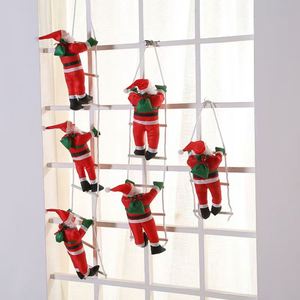 Père Noël en peluche grimpant sur une corde, jouet d'escalade, 30 cm, décorations lumineuses de Noël à suspendre au mur ou à l'arbre, cadeau - Product Image 1