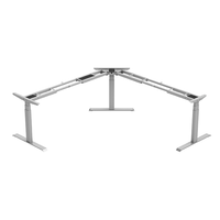 Bureau d'angle électrique à 3 pieds, hauteur réglable, cadre de bureau debout en forme de l