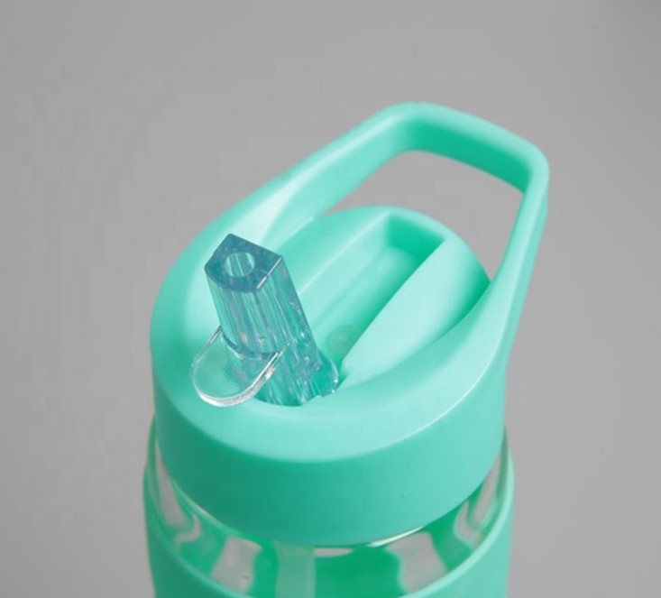 Promotional Christmas gift case silicone reusable water bottle glass with skin diving cap - Product Image 6