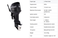 Moteur hors-bord marin 2 temps 60 CV haute performance et durable Parsunn pour bateau de pêche commercial