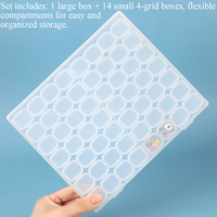 Boîte de rangement SUNSHING en plastique à 56 compartiments pour peinture diamant, petite taille, organisateur de strass pour ongles, conteneur pour pierres précieuses et broderie