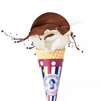 Emballage personnalisé en papier de qualité alimentaire pour cornets de crème glacée, manchon porte-cornets pour desserts et collations