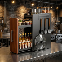 Meuble de rangement de comptoir de cuisine stable et étroit à double niveau, étanche et anti-poussière, pour vaisselle