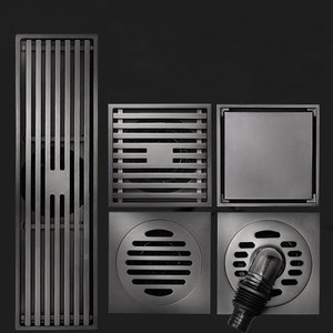Siphon de sol moderne en laiton gris anthracite anti-odeur finition mate pour salle de bain, douche et <span class=keywords><strong>machine</strong></span> <span class=keywords><strong>à</strong></span> <span class=keywords><strong>laver</strong></span> avec installation facile - Product Image 2