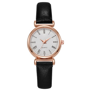Reloj mecánico informal clásico y sencillo con números romanos para hombre, reloj con correa de cuero, reloj analógico redondo, relojes de pulsera, color rosa - Product Image 6