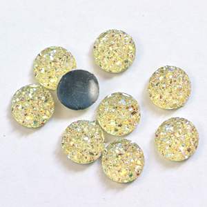 Cristales de Mineral de 10 mm, Estrellas, Accesorios para Joyería DIY, Resina Redonda, Fondo Plano, Material para Aretes y Collares - Product Image 6
