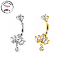 Freya Stock Körperschmuck Bauchnabelpiercing Massiver 316L Chirurgenstahl Bauchnabelringe Nabelpiercings für Frauen