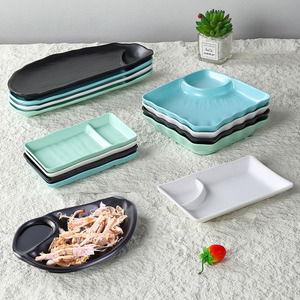 Nordic Style Melamine <b>Plate</b> Set Irregular Shape Solid Color For Party Hotel Use - Product Image 2