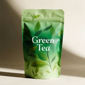 Sachets de thé personnalisés imprimés en stock avec fermeture éclair, emballage à trois soudures latérales, petit sachet de café mat, pochette d'emballage de thé autoportante - Product Image 3