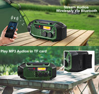 AM/FM/SW Wetterwarnradio Multifunktionales Solarradio mit Handkurbel-Ladefunktion Taschenlampe Powerbank Tragbares Outdoor-Camping-Gerät