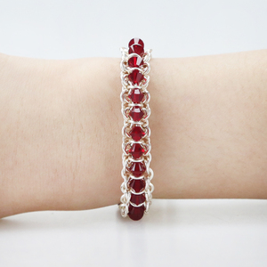 Siam (enero de) de la columna de cristal de <span class=keywords><strong>Swarovski</strong></span> Chainmaille joyería alambre envuelto pulsera - Product Image 2