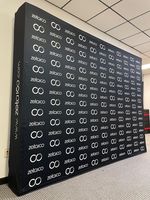 Supports de bannières publicitaires extensibles en tissu aluminium à tension, imprimés avec logo personnalisé, pour salons professionnels, 10ft, 20ft, 30ft