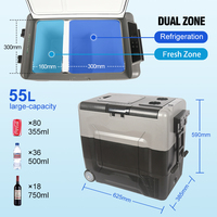 Réfrigérateur à compresseur 12V/24V avec poignée, pour légumes, fruits de mer, pêche, camping, plage, mini congélateur