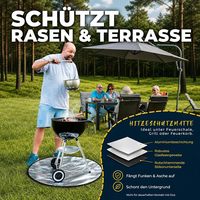 Tapis de protection ignifuge pour barbecue avec sac à cendres, résistant à la chaleur, pour foyer extérieur, pelouse, terrasse, protection du sol, pliable - Vente chaude