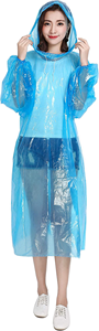 Imperméable en plastique imperméable jetable pour adultes Capuche transparente Vêtements de pluie noirs pour les activités de plein air comme la randonnée à vélo - Product Image 5