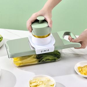 Kitchen Tools Vegetable Cutter <b>Potato</b> Cutter 6 Blade Onion Dicer Slicer Chopper Manual Stainless Steel <b>Container</b> High Quality - Product Image 3