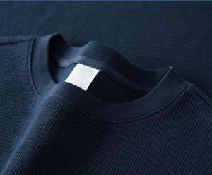 Waffle Knit T Shirts Custom manga corta suave en blanco sólido de gran tamaño algodón Waffle camiseta hombres - Product Image 4