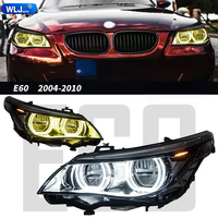 WLJ pour le modèle BMW Série 5 E60 2003-2010 avec l'ensemble de phares à LED Angel-eye bicolores modifiés de la version M5.