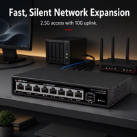Switch Web Managed 9 Port 2.5G, 8x2.5G RJ45+1x10G SFP, Tanpa Kipas, Berbahan Logam untuk Jaringan Perusahaan, Hotel, dan Kampus