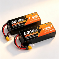 Paquete de Baterías de Litio Recargables de 2S 7.4V 5000mAh, Batería de Alta Capacidad para Controladores de Vehículos de Gran Altitud y Equipos RC