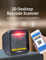 Escáner de Código de Barras de Plataforma, Escáner 1D 2D, USB con Cable, Manos Libres, Lector de Códigos de Barras de Escritorio 2D