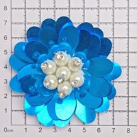 Fleur en sequins faite à la main, accessoire vestimentaire, patch décoratif en tissu, fleur artisanale en perles et strass, fabriquée en Chine