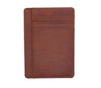 Dompet penyimpan kartu bisnis, aksesori bisnis minimalis kulit PU ramping memblokir RFID