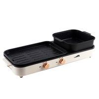 MeiShengFa Pococina 1980W Barbecue électrique d'intérieur multifonctionnel 2-en-1 Pot chaud et conception sans fumée pour usage domestique