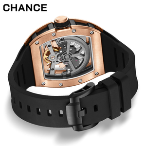 Montre mécanique automatique de luxe pour le dropshipping, étanche, lumineuse, cadran dragon, personnalisable, style business décontracté, en fibre de carbone - Product Image 3