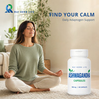 Capsules de racine d'Ashwagandha 600mg, soutien du sommeil, de l'humeur et du stress, complément adaptogène, 60 capsules végétales, formule personnalisée OEM