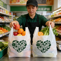 Sacs en plastique pour supermarchés avec logo personnalisé et couleurs au choix, impression en gravure, styles t-shirt et gilet, sacs d'emballage pour sacs à main