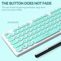 T-wolf TF770 sans fil silencieux mince rond Keycaps clavier souris ensemble 2.4G pleine taille 104 touches 2 en 1 Combos bureau d'affaires ensemble