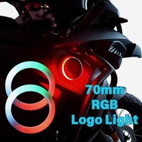 Cercle lumineux LED RGB de 70 mm avec anneau de couverture pour éclairage arrière des yeux, décoration d'emblème de moto BMW GS1250